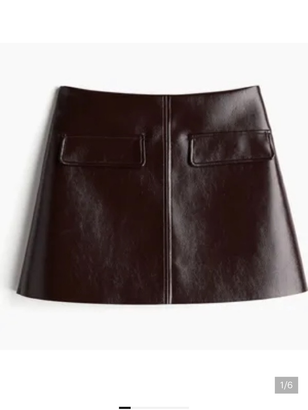 H&M Faux-Leather Mini Skirt in Dark Brown